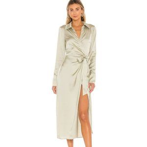 Song of Style Maggie Wrap Dress in Pale Olive NWOT Size Small